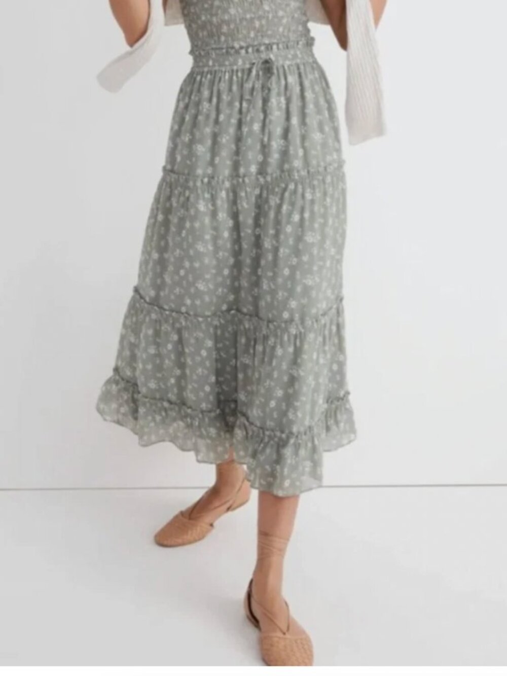 Madewell Plus Size Pull-on Ruffle Tiered Maxi Skirt in Cottage Garden Size 1X